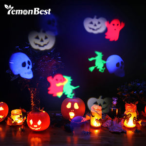 LED Projector Stage Lamp RGB disco Image Projection Lights Halloween Christmas Decorations for Home Xmas Birthday New Year Party